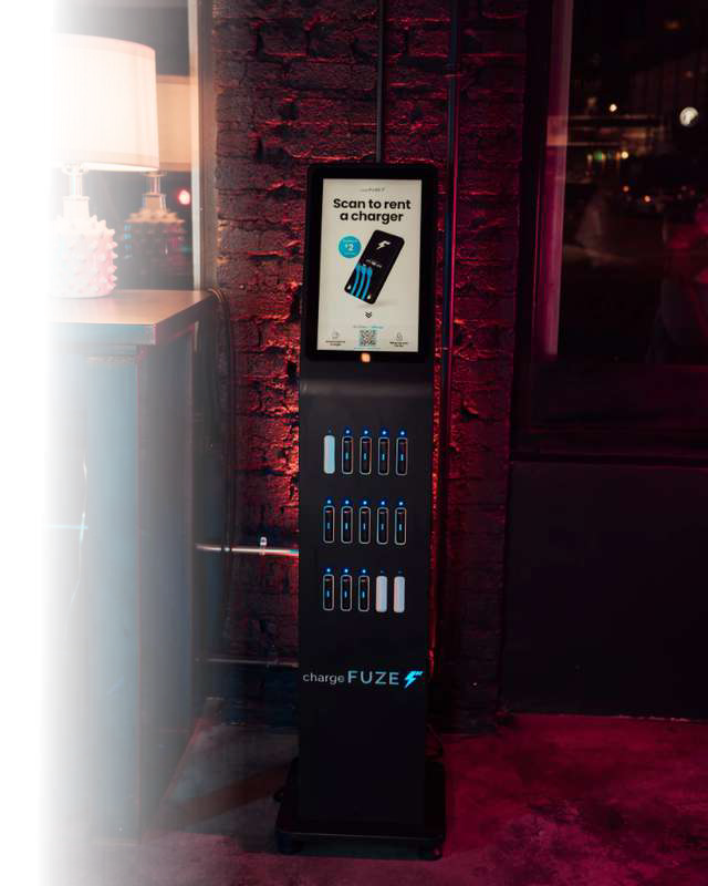 chargeFUZE station in a venue